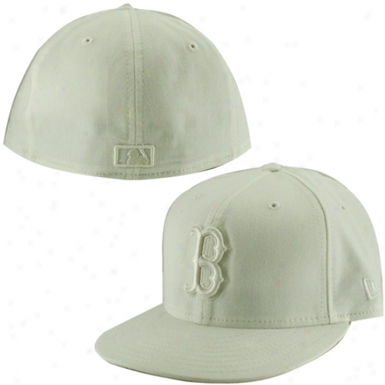 Boston Red Sox Hats : New Era Boston Red Sox White Tonal 59fifty (5950) Fitted Hats