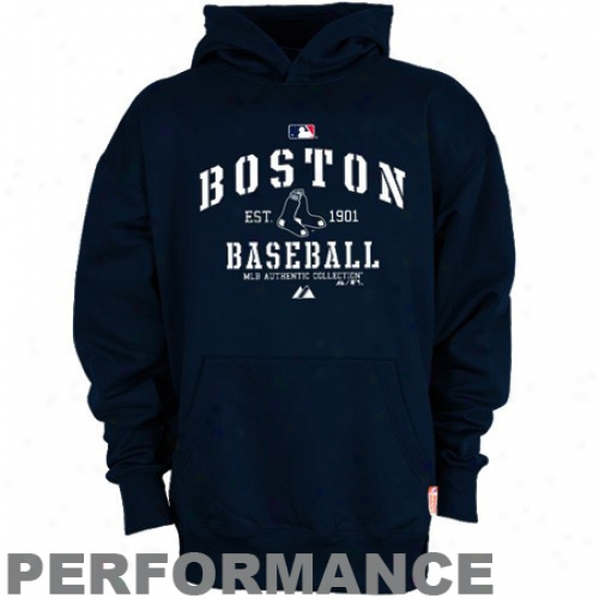 Boston Red Sox Hoodys : Majestic Boston Red Sox Youth Navy Blue Ac Classic Therma Plebeian Performance Hoodys