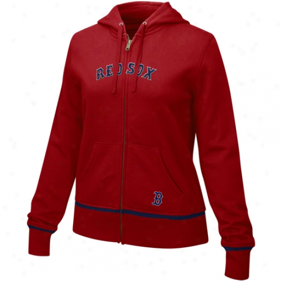 Boston Red Sox Hoodys : Nike Boston Red Sox Red Excite Faborite Ladies Full Zip Hoodys