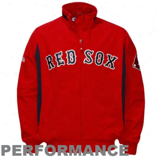 Boston Red Sox Jerkin : Majestic Boston Red Sox Red Therma Base Premier Elevation Per formance Jacket