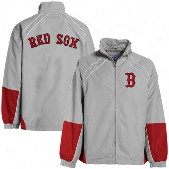 Boston Red Sox Jackets : Boston Red Sox Gray Full Zip Jzckets