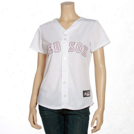 Boston Red Sox Jersey : Majestic Boston Red Sox Ladies White-pink Fashion Basebalp Jersey