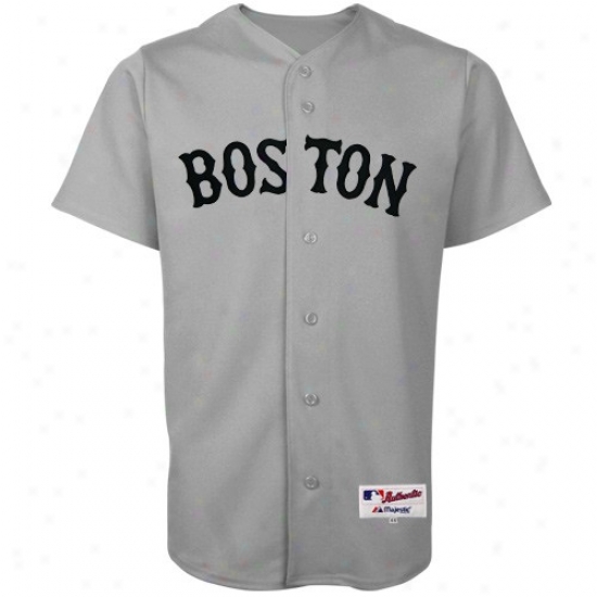 Boston Red Sox Jersey : Majestic Boston Red Sox Gray Authentic Alternate Baseball Jersey