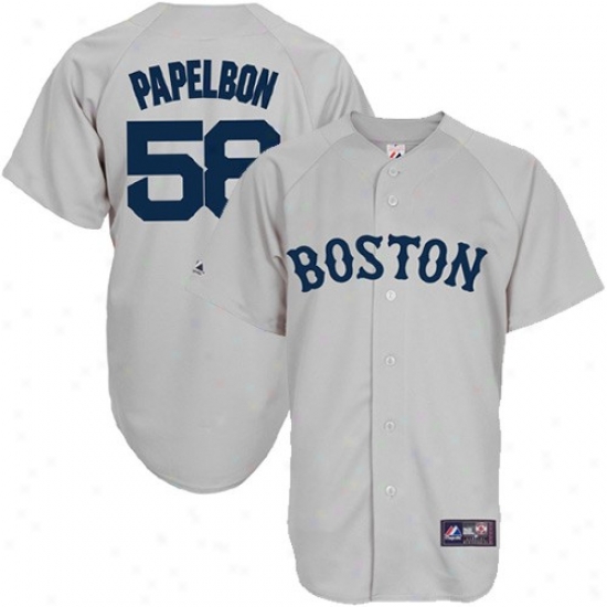 Boston Red Sox Jersey : Majestic Jonathan Papelbon Boston Red Sox Replica Jersey-#58 Gray