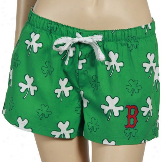 Boston Red Sox Ladies Kelly Green Fortune Boxer Shorts