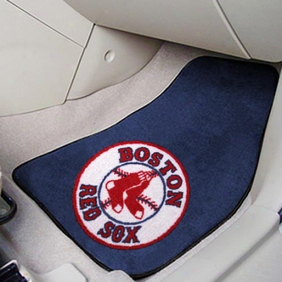 Boston Red Sox Navy Blue 2-piece Carpet Car Mat Set