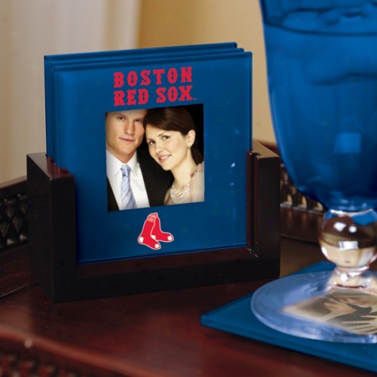 Boston Red Sox Navy Blue 4-pack Photo Coaster Set