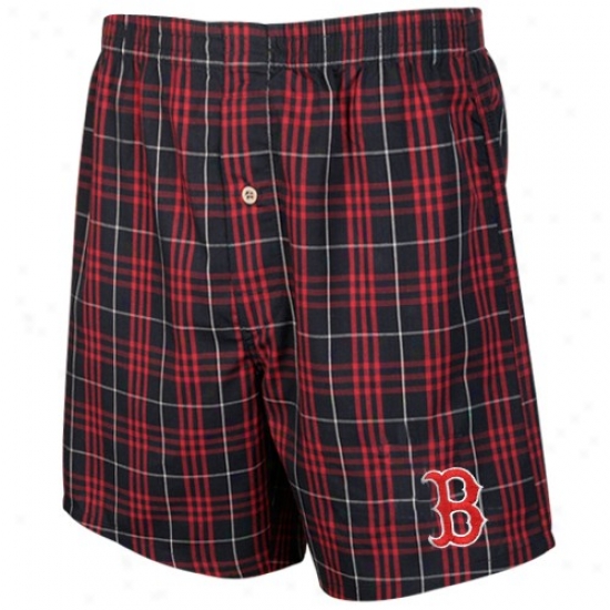 Boston Red Sox Navy Blue Plaid Event Boxer Shorts