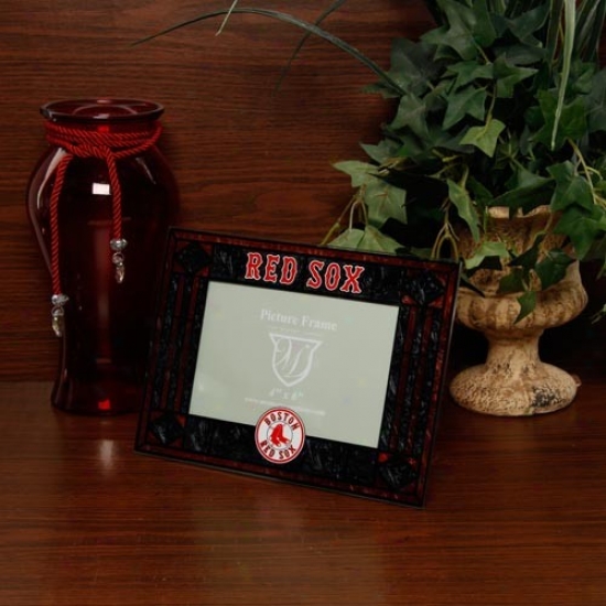 Boston Red Sox Navy Blue-ded Art-glass Horizontal Picture Frame