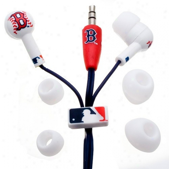 Boston Red Sox Red Team Logo Baseball Earbud Headphones