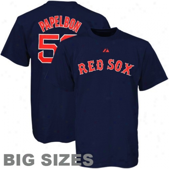 Boston Red Sox Shirt : Mzjestic Boston Red Sox #58 Jonathan Papelbon Navy Blue Player Big Sizes Shirt