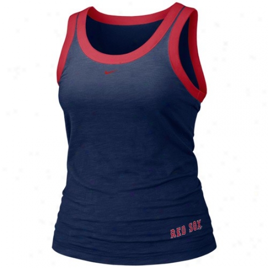 Boston Red Sox Shirt : Nike Bosotn Red Sox Ladies Ships of war Blue Mlb Tank Top