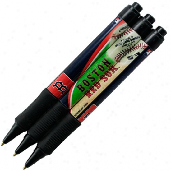 Boston Red Sox Sof Grip 3-pack Pen Set