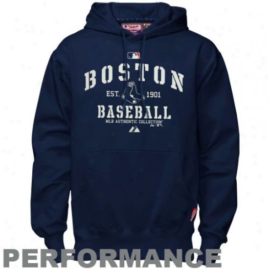 Boston Red Sox Stuff: Majestic Boston Red Sox Navy Blue Ac Classic Therma Base Performance Hoody Sweatshirt
