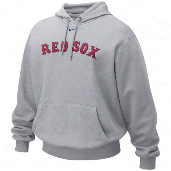 Boston Red Sox Stuff: Nike Boston Red Sox Ash Tackle Twill Hoody Sweatshirt