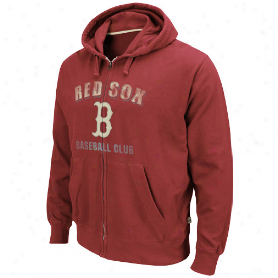 Boston Red Sox Exude Shirt : Majestic Bost0n Red Sox Red Precision Play Full Zip Sweat Shlrt