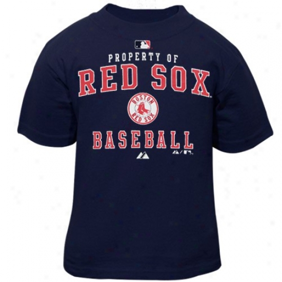Boston Red Sox T-shirt : Majestic Boston Red Sox Toddler Navy Blue Property Of T-shirt