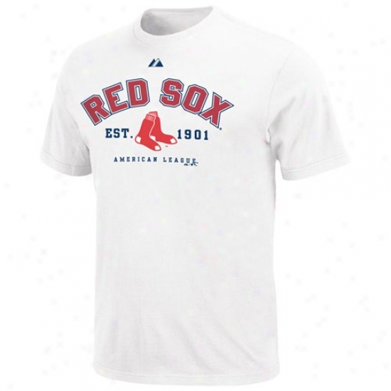 Boston Red Sox T Shirt : Majestic Boston Red Sox White Base Stealer T Shirt