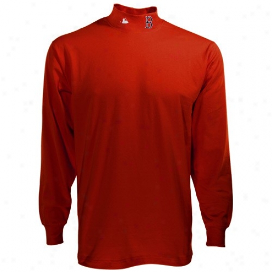 Boston Red Sox T Shirt : Elevated Boston Red Sox Red Mlb Long Sleeve Mock Turtleneck