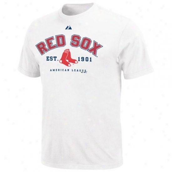 Boston Red Sox T-shirt : Majestic Boston Red Sox Youth Whlte Base Stealer T-shirt