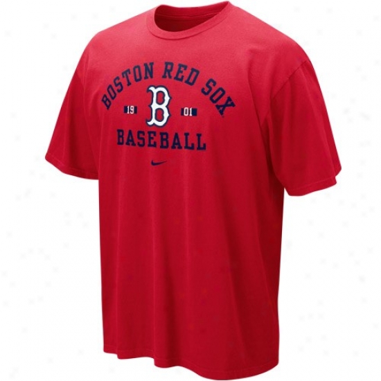 Boston Red Sox Tee : Nike Boston Red Sox Red Preservation Squeeze Tee
