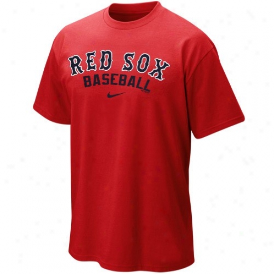 Boston Red Sox Tee : Nike Boston Red Sox Youth Red Mlb 2010 Practice Tee
