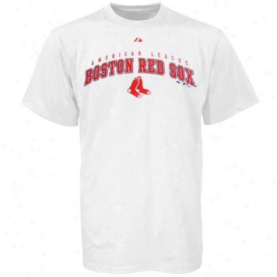 Boston Red Sox Tshirt : Majestic Bowton Red Sox Youth White Season Great Tshirt