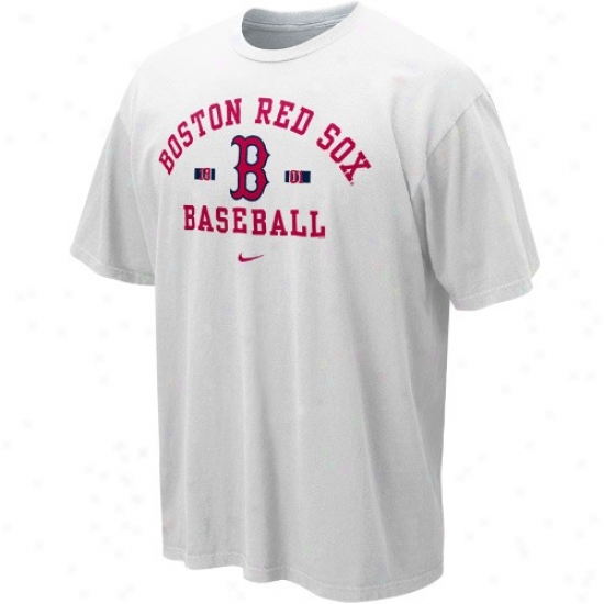 Boston Red Sox Tshidts : Nike Boston Red Sox White Safety Squeeze Tshirts