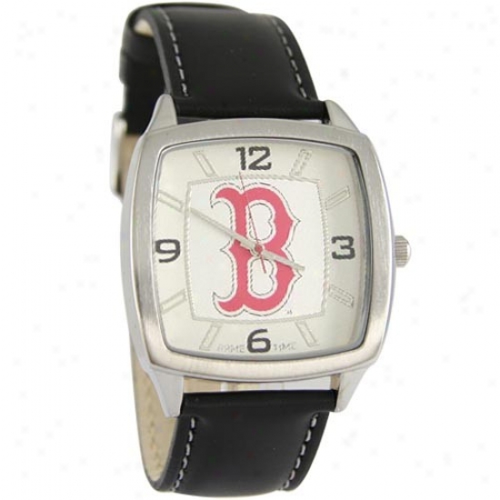 Boston Red Sox Waches : Boston Red Sox Retro Watches W/ Leather Band