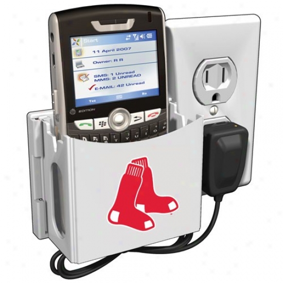 Boston Red Sox White Socket Poccket Wallplate Charging Station