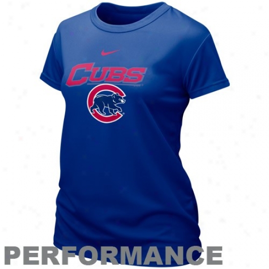 Chicago Cubs Apparel: Nike Chicago Cubs Ladies Royal Blue Mlb Dri-fit Graphic Performance T-shirt