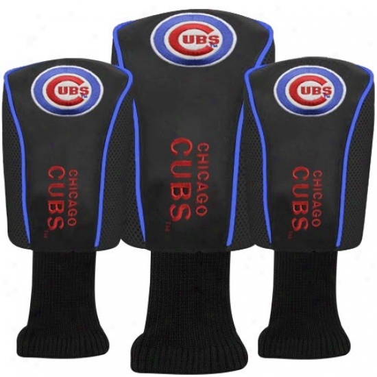 Chicago Cubs Black 3-pack Golf Club Headcovers