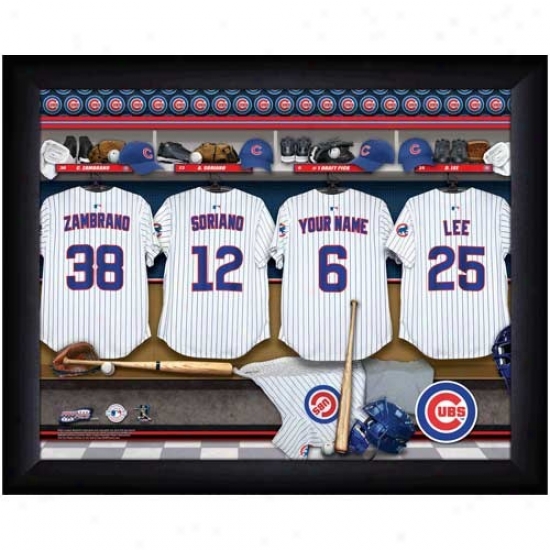 Chicago Cubs Customked Locker Room Black Framed Photo