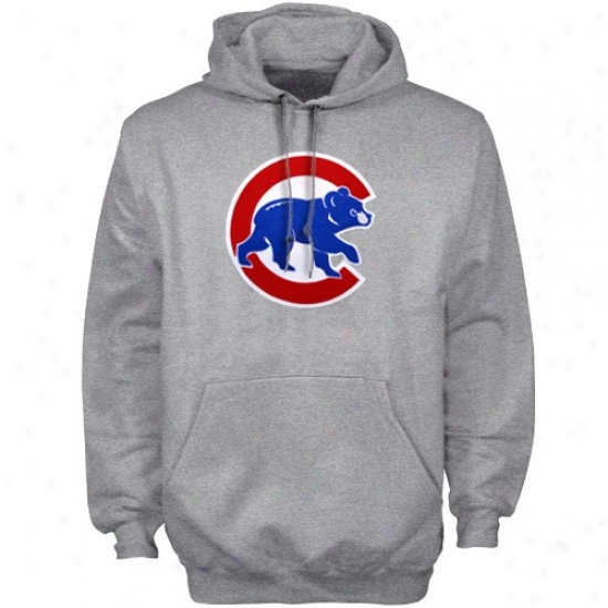 Chicago Cubs Hoodies : Majestic Chocago Cubs Ash Cooperstown Suede Tek Patch Hoodiess