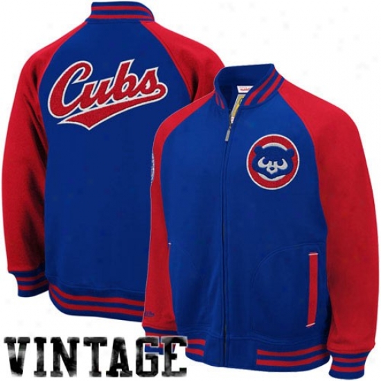 Chicago Cubs Jerkin : Mitchell & Ness Chicago Cubs Royal Blue-red Big Show Full Zip Track Jerkin