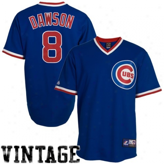 Chicago Cubs Jersey : Majestic Chicago Cubs #8 Andre Dawson Royal Blue Cooperstown Baseball Jersey