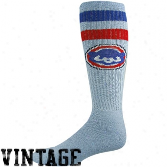 Chicago Cubs Light Blue Vintage Logo Tube Socks