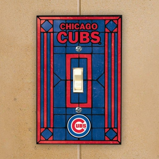 Chicago Cubs Royal Blue Art-glass Switch Plate Cover