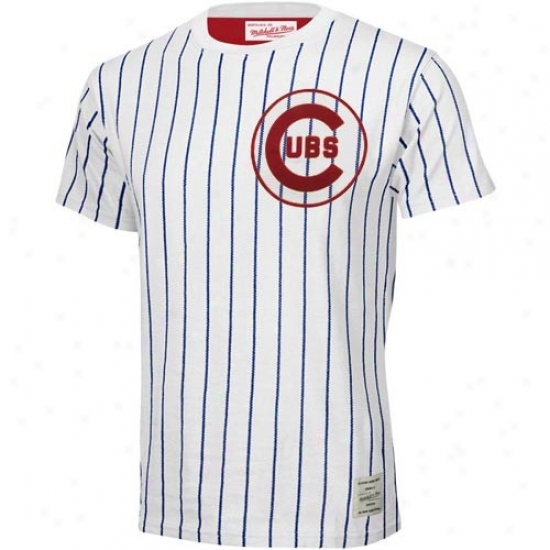 Chicago Cubs Shirt : Mitchell & Ness Chicago Cubs White Pinstripe Shirt