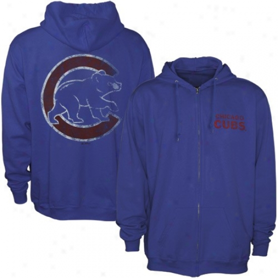 Chicago Cubs Sweat Shirts : Majestic Chicago Cubs Royal Blue Field Idol Full Zip Sweat Shirts