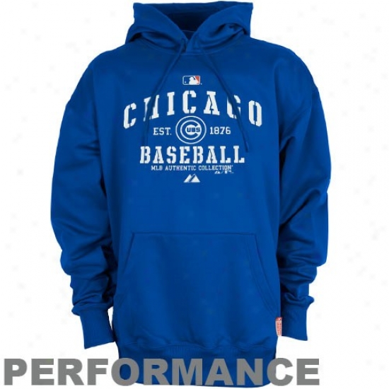 Chicago Cubs Sweatshirt : Majestic Chicago Cubs Royal Blue Ac Classic The5ma Bass Performance Sweatshirt