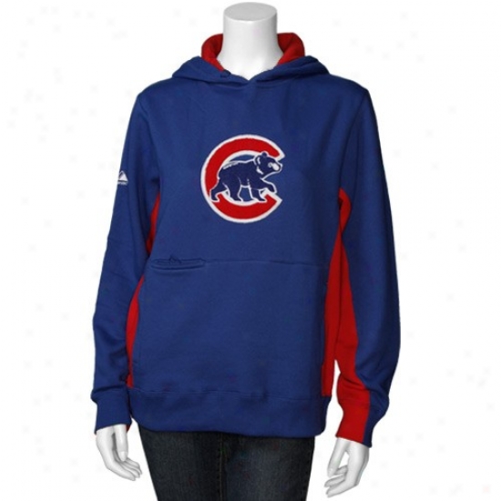 Chicago Cubs Sweatshirt : Majestic Chicago Cubs Royal Blue Ladies Pure V Sweztshirt
