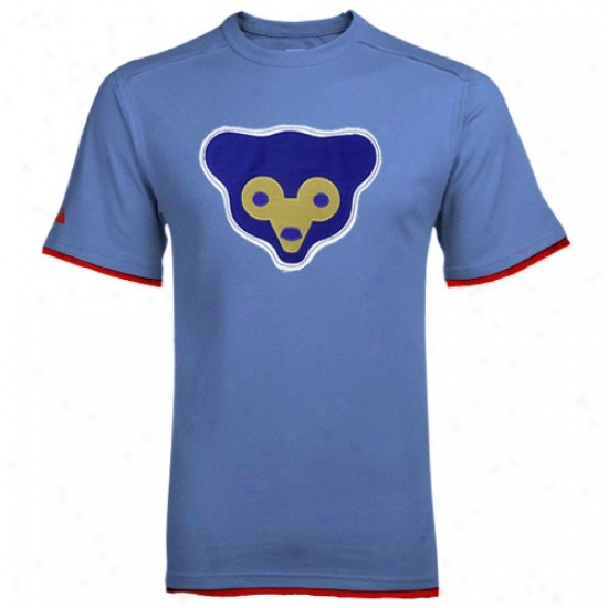 Chicago Cubs Tee : Majestic Chicago Cubs Light Blue Cooperstown Afterglow Tee
