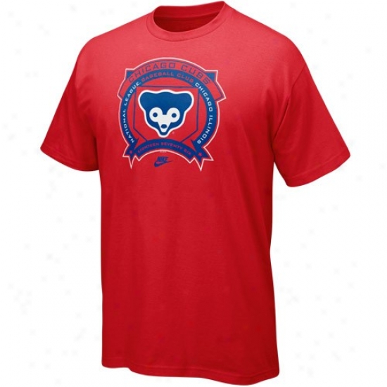 Chicago Cubs Tshirt : Nike Chicago Cubs Red Cooperstown Hey Batta Batta Tshirt