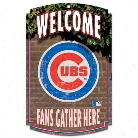 Chicago Cubs Wood Sign