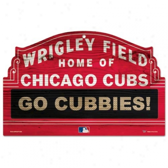 Chicago Cubs Wrigley Field Wood Sign