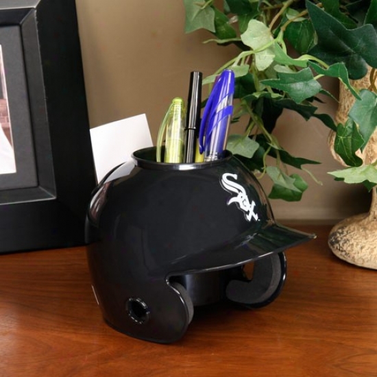 Chicago White Sox Black Mini Baseball Helmet Desk Caddy