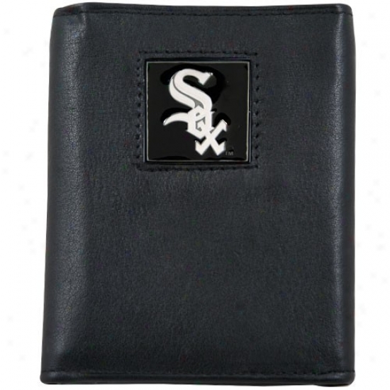 Chicago White Sox Black Tri-fold Leather Executive Wallet