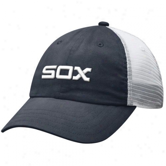 Chicago White Sox Cap : Nike Chicago Whitw Sox Ladies Navy Blue Cooperstown Sand Blasted Mesh Slouch Adjustable Cap