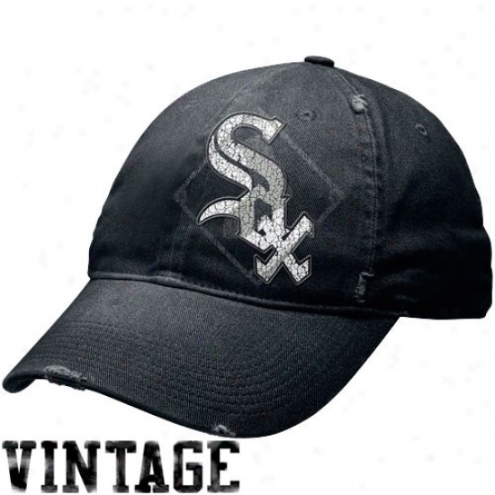 Chicago White Sox Hat : Nike Chicago White Sox Black Stacked Up Heritage 86 Unisex Adjustable Hat
